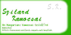 szilard kamocsai business card